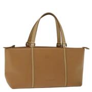 Pre-owned Leather handbags Burberry Vintage , Beige , Dames