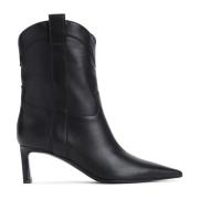 Zwarte Enkellaarsjes met 6cm Hak Sergio Rossi , Black , Dames