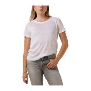 Peony O Neck Tee Dames Tops Second Dames , White , Dames