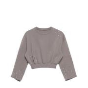 Handtekening Cropped Sweatshirt MM6 Maison Margiela , Gray , Dames