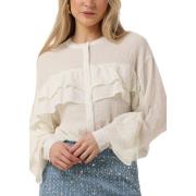 Ruffle Chiffon Blouse Elegant Stijl Alix The Label , Beige , Dames