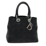 Pre-owned Leather handbags Dior Vintage , Black , Dames