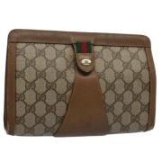 Pre-owned Canvas clutches Gucci Vintage , Beige , Dames