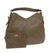 Pre-owned Leather shoulder-bags Salvatore Ferragamo Pre-owned , Beige ...