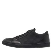 Pre-owned Leather sneakers Louis Vuitton Vintage , Black , Heren