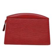 Pre-owned Leather clutches Louis Vuitton Vintage , Red , Dames