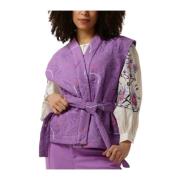 Paars Gewatteerd Gilet Trendy Stijl Pom Amsterdam , Purple , Dames