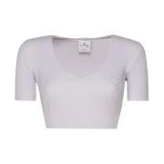 Grijze Crop Top Ronde Kraag Mist Courrèges , Gray , Dames