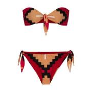 Verstelbare Knoop Bandeau Bikini Set Me-Fui , Multicolor , Dames