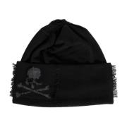 Zwarte Cashmere Patchwork Skull Beanie Mastermind World , Black , Here...