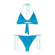 Verstelbare driehoek bikini met Amerikaanse slip Me-Fui , Blue , Dames