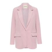 Lange Mouw Blazer Jas Dawn Pink Cream , Pink , Dames