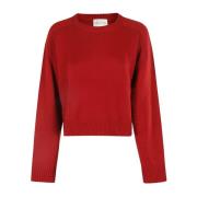 Comfortabele Gebreide Oversized Sweater Loulou Studio , Red , Dames