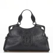 Pre-owned Leather handbags Cartier Vintage , Black , Dames