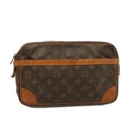 Pre-owned Canvas clutches Louis Vuitton Vintage , Brown , Dames