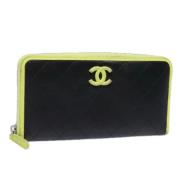 Pre-owned Leather wallets Chanel Vintage , Black , Dames