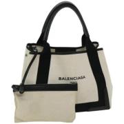 Pre-owned Canvas handbags Balenciaga Vintage , White , Dames