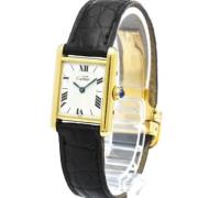 Pre-owned Stainless Steel watches Cartier Vintage , Black , Dames