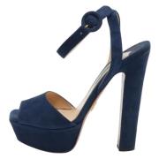 Pre-owned Suede sandals Prada Vintage , Blue , Dames