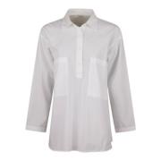 Witte Katoenen Oversized Shirt Stenströms , White , Dames