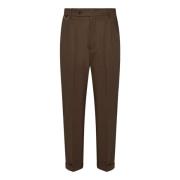 Slim-Fit Bruine Wollen Broek Low Brand , Brown , Heren