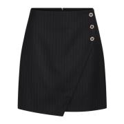 Zwart Gestreepte Asymmetrische Rok met Knopen Bruuns Bazaar , Black , ...