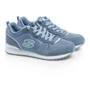 Blauwe Suède Damessneakers Step N Fly Skechers , Blue , Dames