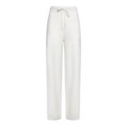 Witte Wol Kasjmier Broek Rechte Pijp Max Mara , White , Dames