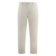 Stretch Cotton Chino Trousers Hugo Boss , Beige , Heren