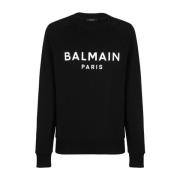 Geprintte Sweatshirt Balmain , Black , Heren