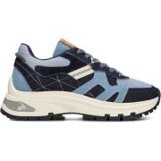 Blauwe Denim Mesh Lage Sneakers Via Vai , Multicolor , Dames