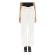 Straight Jeans met Hoge Taille Tory Burch , White , Dames