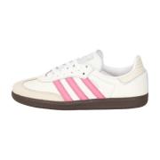 Witte en Roze Samba OG Sneakers Adidas Originals , White , Dames