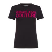 T-shirt met logo Versace Jeans Couture , Black , Dames