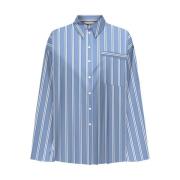 Knoop Shirt Lange Mouw Only , Blue , Dames