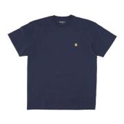 Blauw/Goud Korte mouw T-shirt Zachte pasvorm Carhartt Wip , Blue , Her...