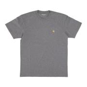 Donkergrijs Heather/Goud Crew Neck T-shirt Carhartt Wip , Gray , Heren