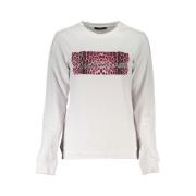 Witte Katoenen Sweatshirt met Print Logo Cavalli Class , White , Dames