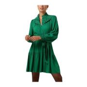 Groene Mini Jurk met Broderie Accenten Suncoo , Green , Dames