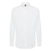 Regular Fit Oxford Katoenen Overhemd Boggi Milano , White , Heren