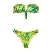 Bandeau BH en V-vormige slip met vaste zijde Sundown F**k , Multicolor...