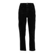 Hoge taille zwarte denim jeans Liu Jo , Black , Dames