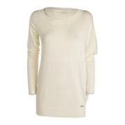 Witte Wintertrui met Kraagdetail Liu Jo , White , Dames