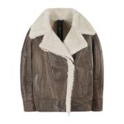 Shearling Winterjas Blancha , Brown , Dames