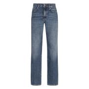 Rechte Jeans met Achterlogo Icon Denim , Blue , Dames