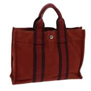 Pre-owned Canvas handbags Hermès Vintage , Red , Dames