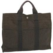 Pre-owned Canvas totes Hermès Vintage , Gray , Dames