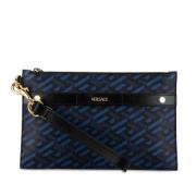 Pre-owned Leather clutches Versace Pre-owned , Black , Dames