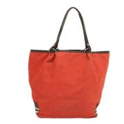 Pre-owned Canvas handbags Burberry Vintage , Red , Dames