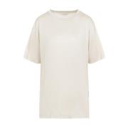 Zijden T-shirt Korte Mouwen Wit Lemaire , White , Dames